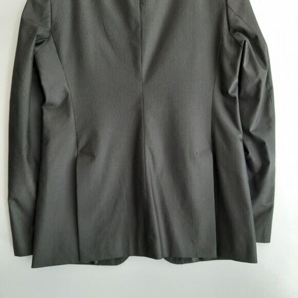 ZARA MAN Cotton Blend Blazer Jacket Pin-Stripe Black Men's Sz 40 R Flawed - Picture 11 of 16